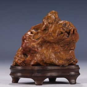 An Exquisite Stone Rockery Ornament,With Base