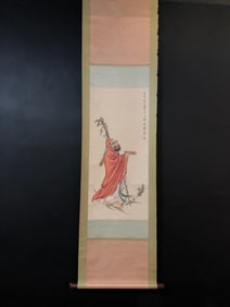 A Chinese Vertical Scroll Ink Painting of Figure on Paper,Fei Danxu