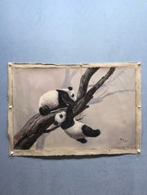 A Chinese Ink Painting of Panda on Paper,Wu Zuoren