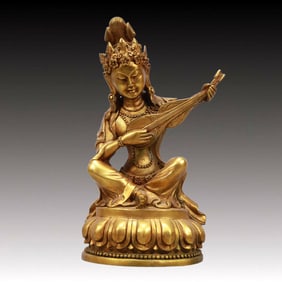 A Rare Gilt Bronze Statue of Gadgadasvara