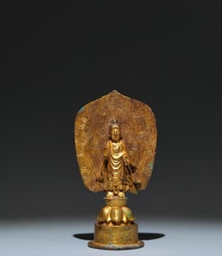 A Solemn Gilt Bronze Buddha Statue