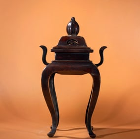 An Exquisite Bronze Double-Ears and Four Legs Censer