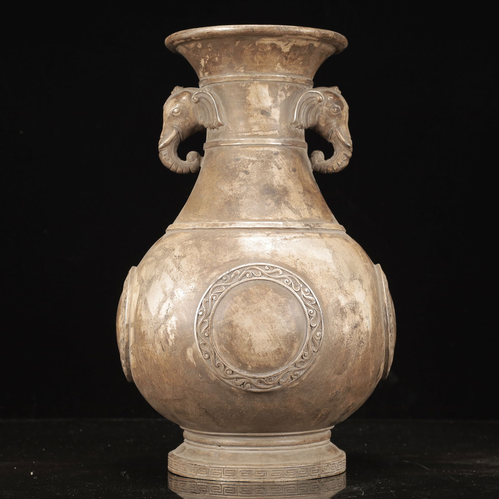 A Rare Silver Elephant -Ears Vase (1 of 10)
