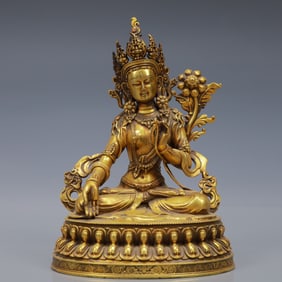 An Exquisite Gilt Bronze Statue of Tara