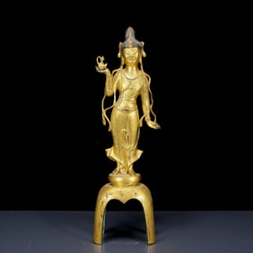 A Huge Gilt Bronze Statue of Avalokitesvara