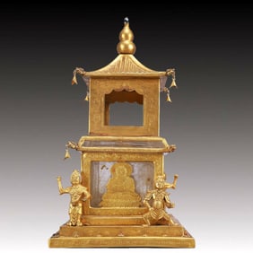 A Rare Gilt Bronze Niche