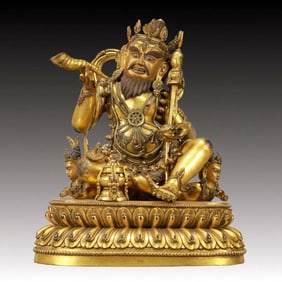 A Solemn Gilt Bronze Statue of Bodhisattva