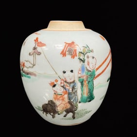 An Exquisite Wucai Figure and Story Pattern Jar