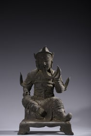 A Solemn Bronze Statue of Guangong