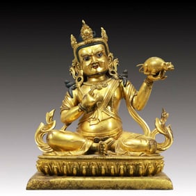 A Solemn Gilt Bronze Statue of Mammon