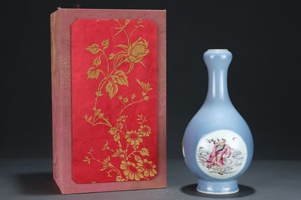 An Exquisite Famille-Rose Figure and Story Pattern Vase