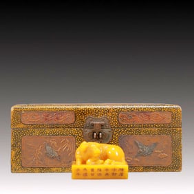 An Exquisite Tianhuang Stone Buffalo Pattern Seal,with poem