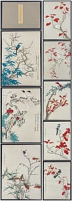 A Chinese Album Ink Painting of Flower and Bird on Paper