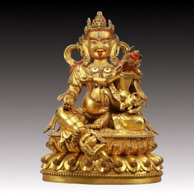 A Solemn Gilt Bronze Statue of Mammon