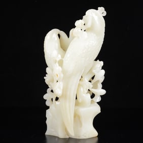 An Exquisite White Jade Phoenix Ornament
