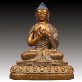 A Solemn A Rare Statue of Sakyamuni