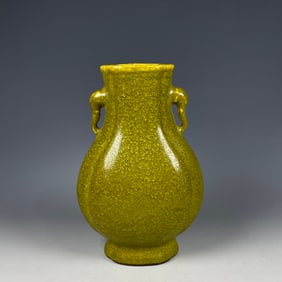 An Exquisite Teadust Glazed Elephant-Ears Vase