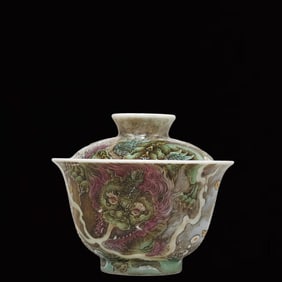 An Exquisite Famille-Rose Wealth-Attracting Creature Pattern Cup