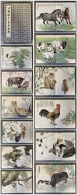 A Chinese Album Ink Painting of the Twelve Chinese Zodiac Signs on Paper