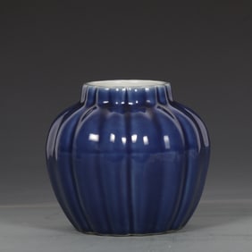 An Exquisite Ruby Blue-Glazed Jar