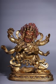 A Rare Gilt Bronze Statue of Vajra