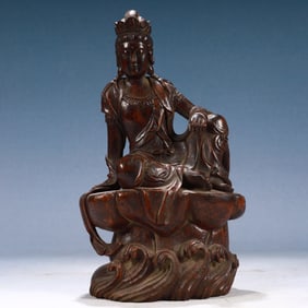 An Exquisite Bamboo Statue of Avalokitesvara