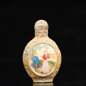 An Exquisite Agate  Character and Story Pattern Snuff Bottles