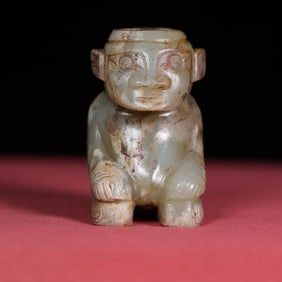 An Exquisite White Jade Figure Ornament