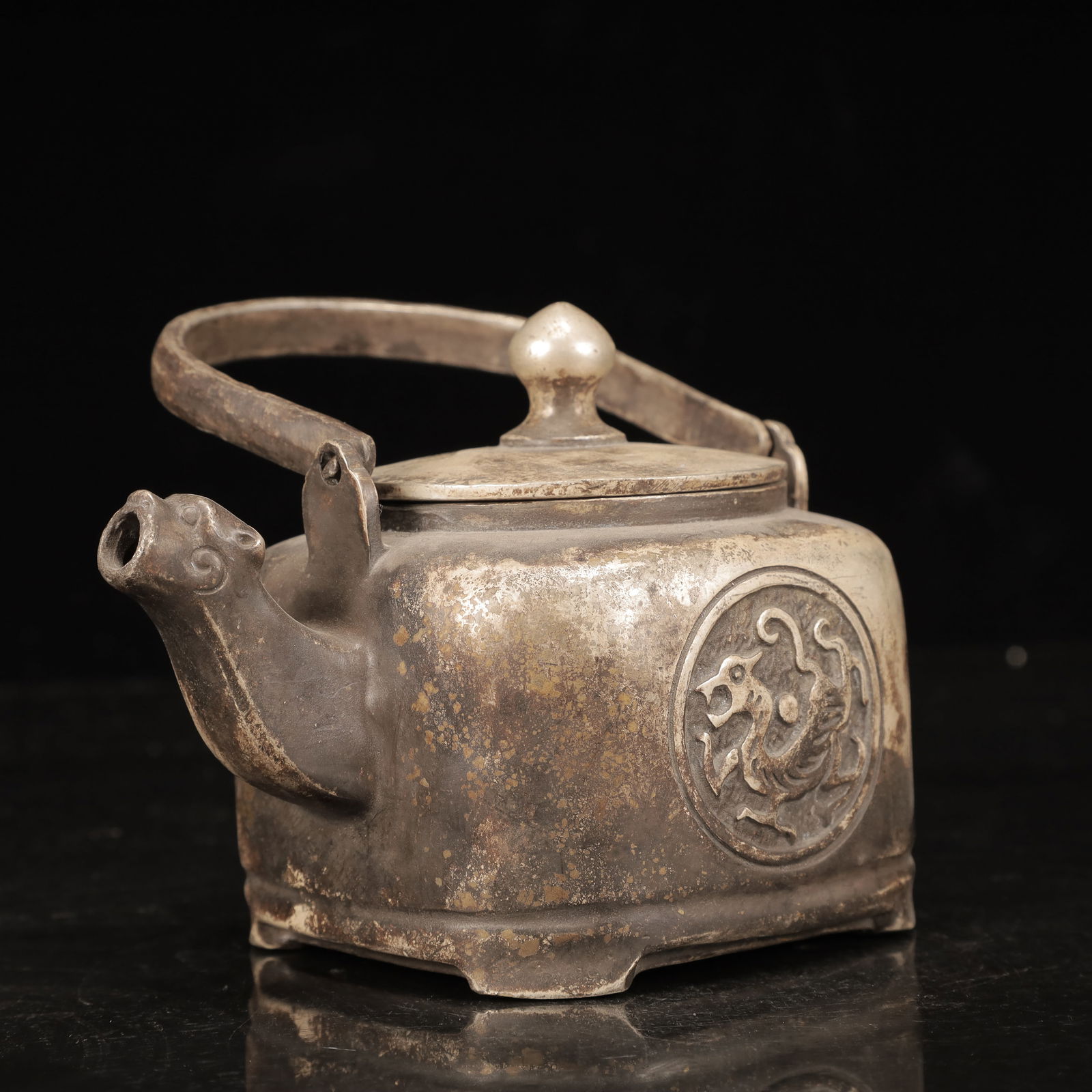 An Exquisite Silver Dragon Pattern Ewer - 4