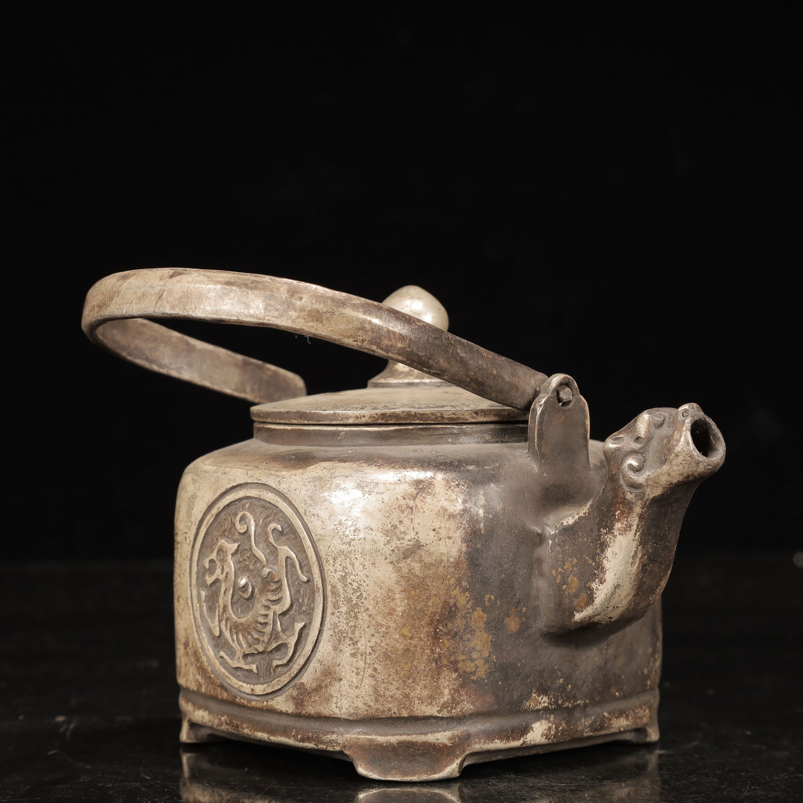 An Exquisite Silver Dragon Pattern Ewer - 6