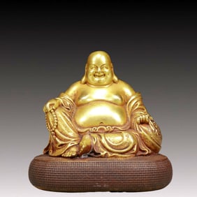 A Solemn Gilt Bronze Statue of Maitreya Buddha