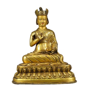 A Solemn Gilt Bronze Buddha Statue