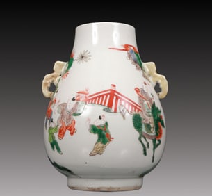 A Fabulous Wucai 'Figure' Vase
