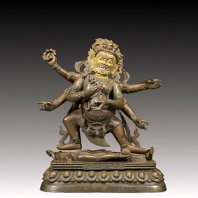A Solemn Bronze Statue of Vajra