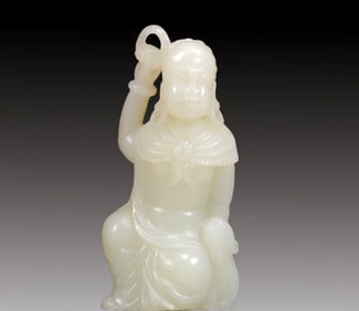 An Exquisite White Jade Figure Ornament