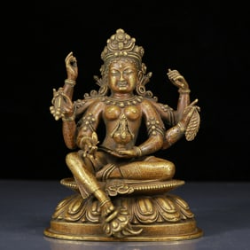 A Solemn Bronze Statue of Gautama’s Mother