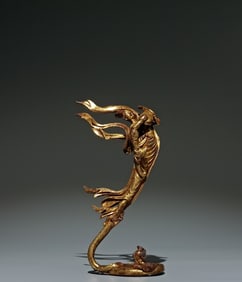 An Exquisite Gilt Bronze Figure Ornament