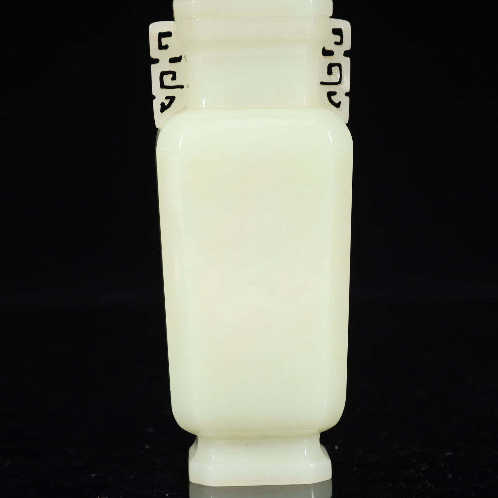 An Exquisite White Jade Double-Ears Bottle - 3
