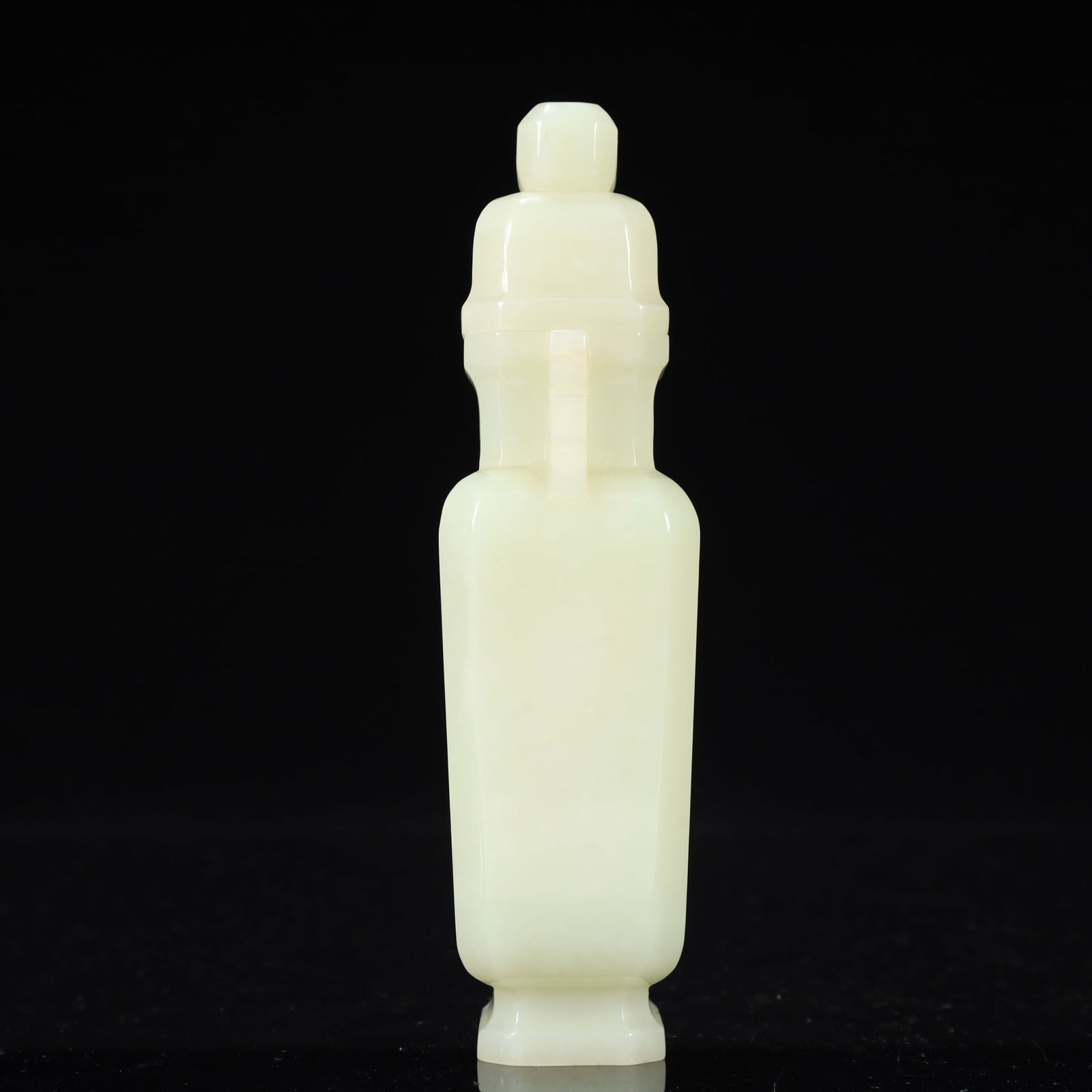 An Exquisite White Jade Double-Ears Bottle - 7