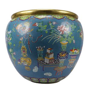 A Huge Cloisonne Flower and Fruit Pattern Water Pot