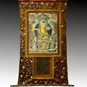 An Exquisite Brocade Painted Color Manjusri Tangka