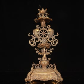 A Huge Gilt Bronze Eight Treasures Ornament
