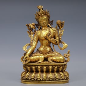 An Exquisite Gilt Bronze Statue of Vajrasattva