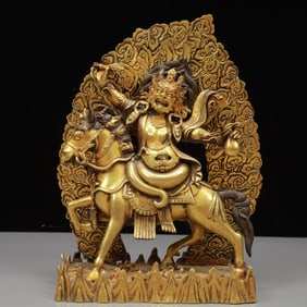 A Solemn Gilt Bronze Statue of Vajra