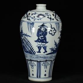 A Rare Blue and White Figure Pattern Vase