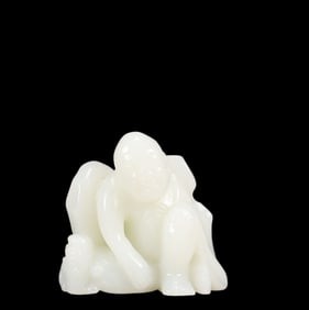 An Exquisite White Jade Character Ornament