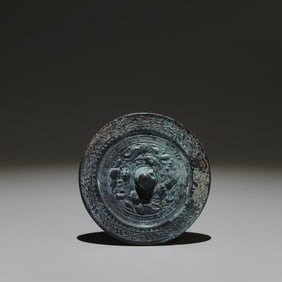 An Archaic Bronze Auspicious Beast Pattern Round Mirror