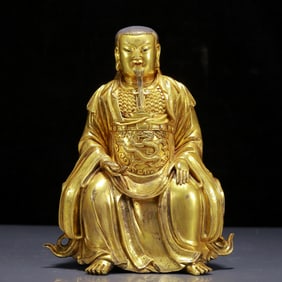 A Solemn Gilt Bronze Zhenwu-Emperor Statue