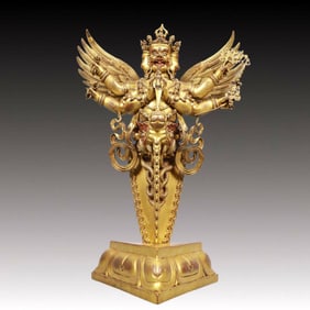 A Solemn Gilt Bronze Vajry Pestle