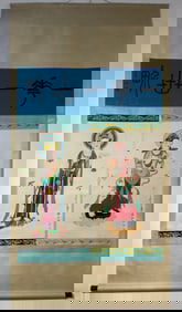 A Chinese Vertical Scroll Ink Painting of Buddha on Paper,Zhang Daqian